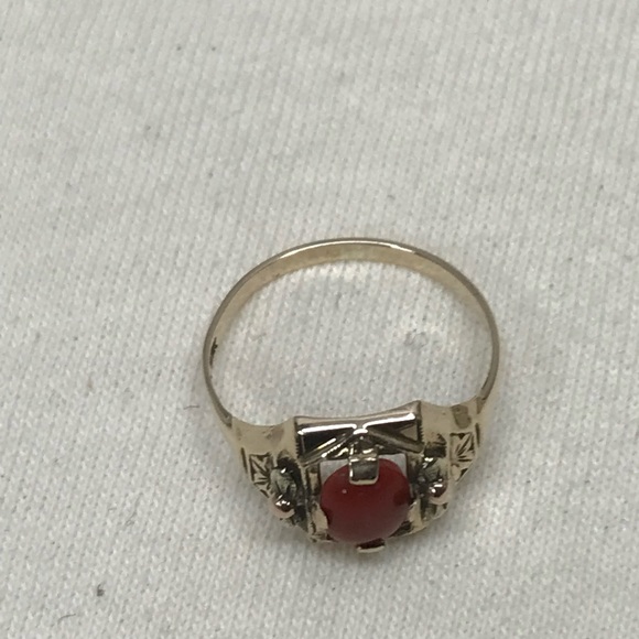 Antique Art Deco 10K Gold Setting Flowers Filigree Decoration Setting Ring 6.25 - Picture 4 of 14